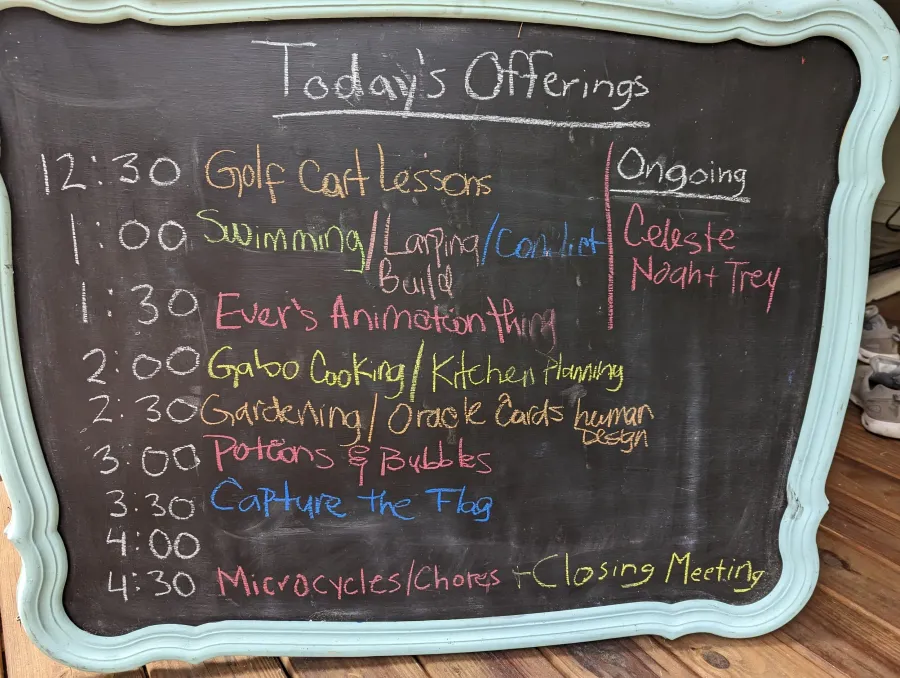 A board of daily offerings