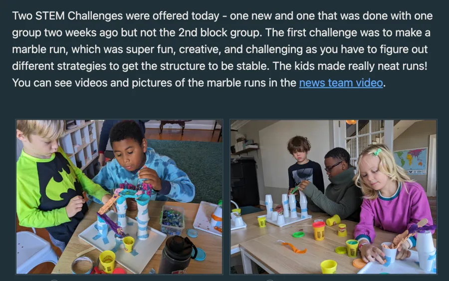 Snippet from an ALC's weekly newsletter